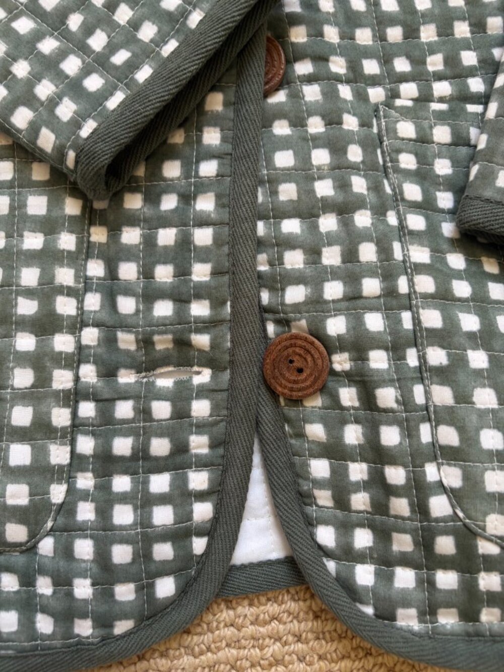 Emerson Fry India Collection Quilted Gingham Jacket (S) - Picture 6 of 10